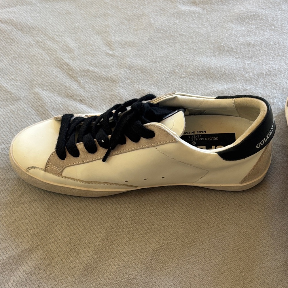 Golden Goose Superstar Sneakers Size 38 US 8 Leather White Gray Black Leapord - Picture 4 of 13